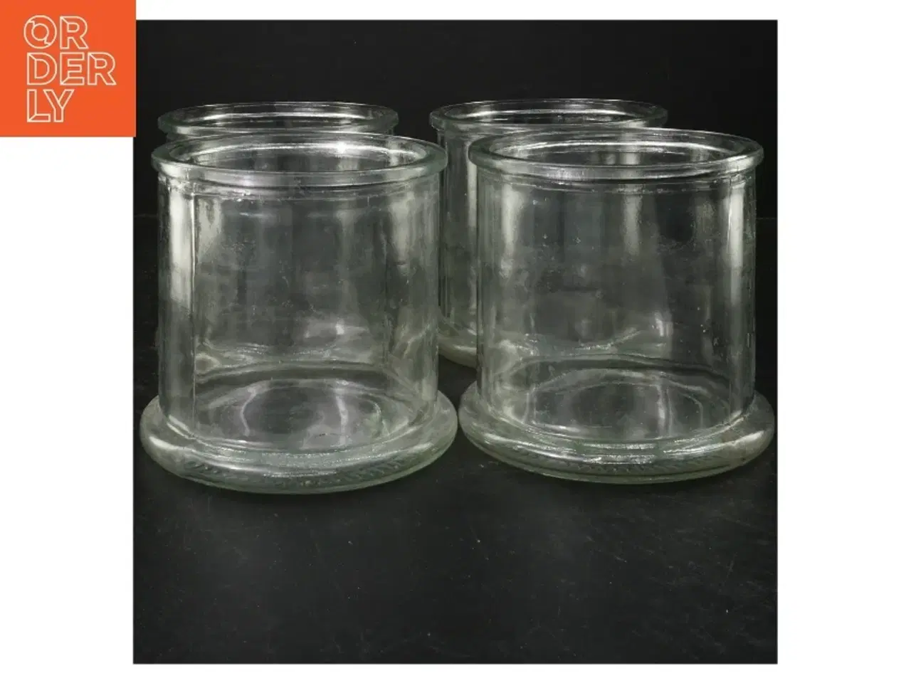 Billede 1 - Runde glasbeholdere (str. Ø. 12 cm. 4 styk)