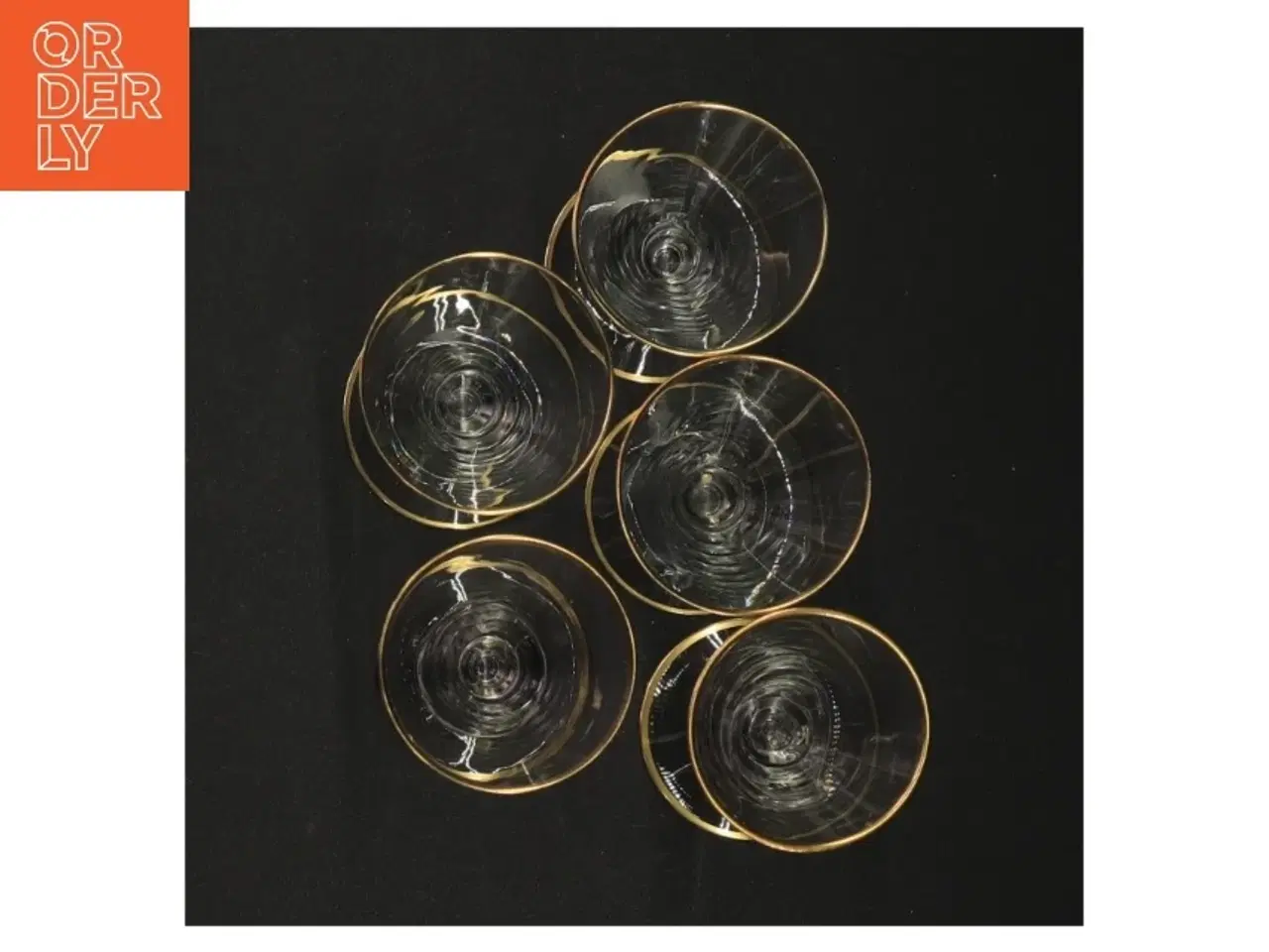 Billede 3 - Vintageglas med guldkant (str. 8 x 5 cm)
