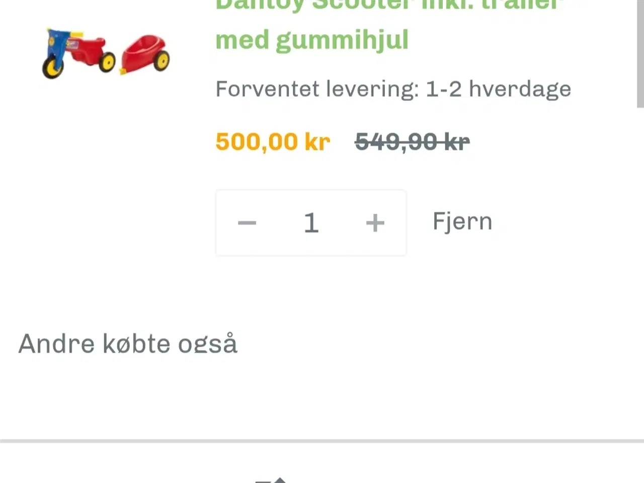 Billede 4 - Dantoy scooter med anhænger 