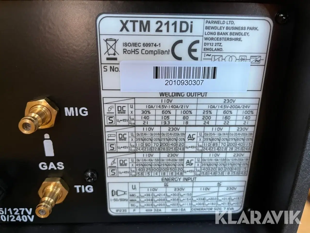 Billede 5 - Svejsemaskine Parweld XTM 211 Di - 4 i 1