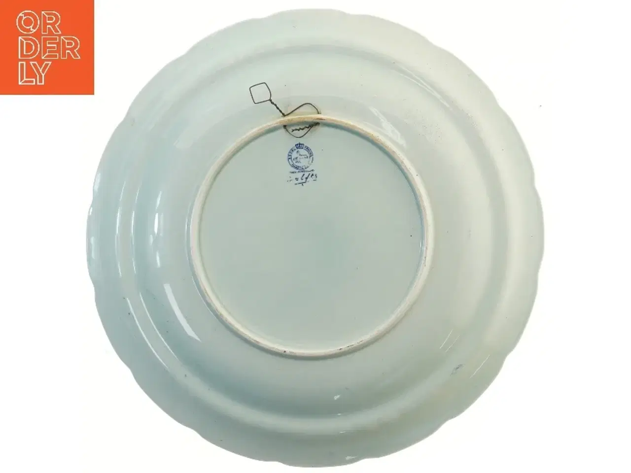 Billede 2 - Dekorativ tallerken med blåt motiv (str. Ø 40 cm)