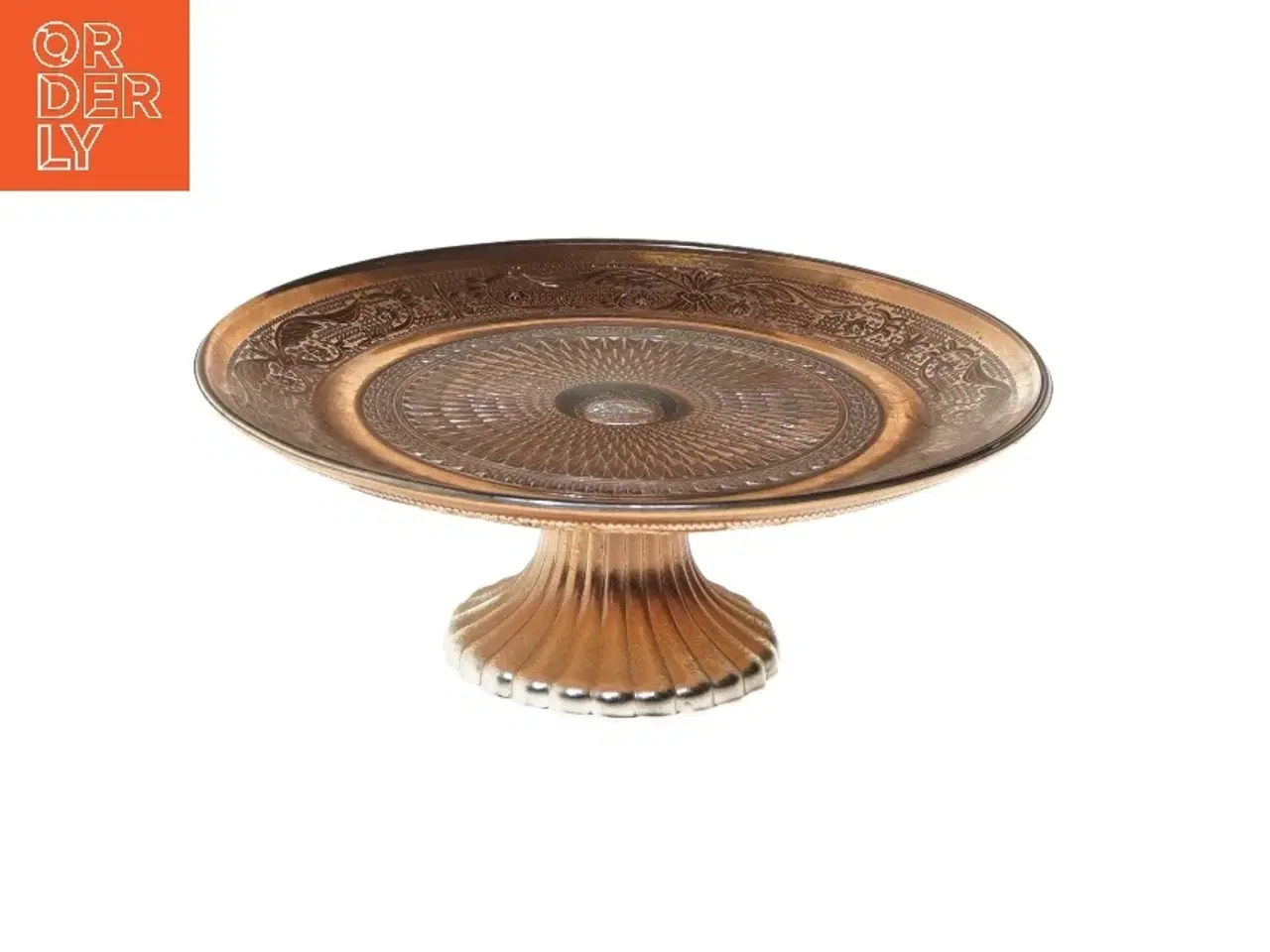 Billede 1 - "Kobber"dekoreret kagefad (str. Ø 20 cm)
