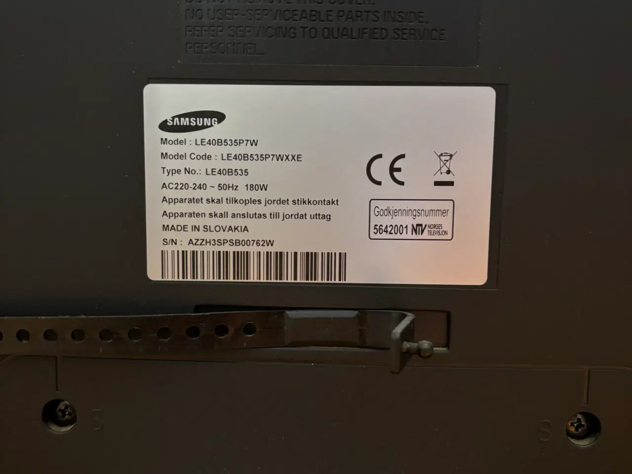 Billede 2 - Samsung 40 inkl fjernbetjening 