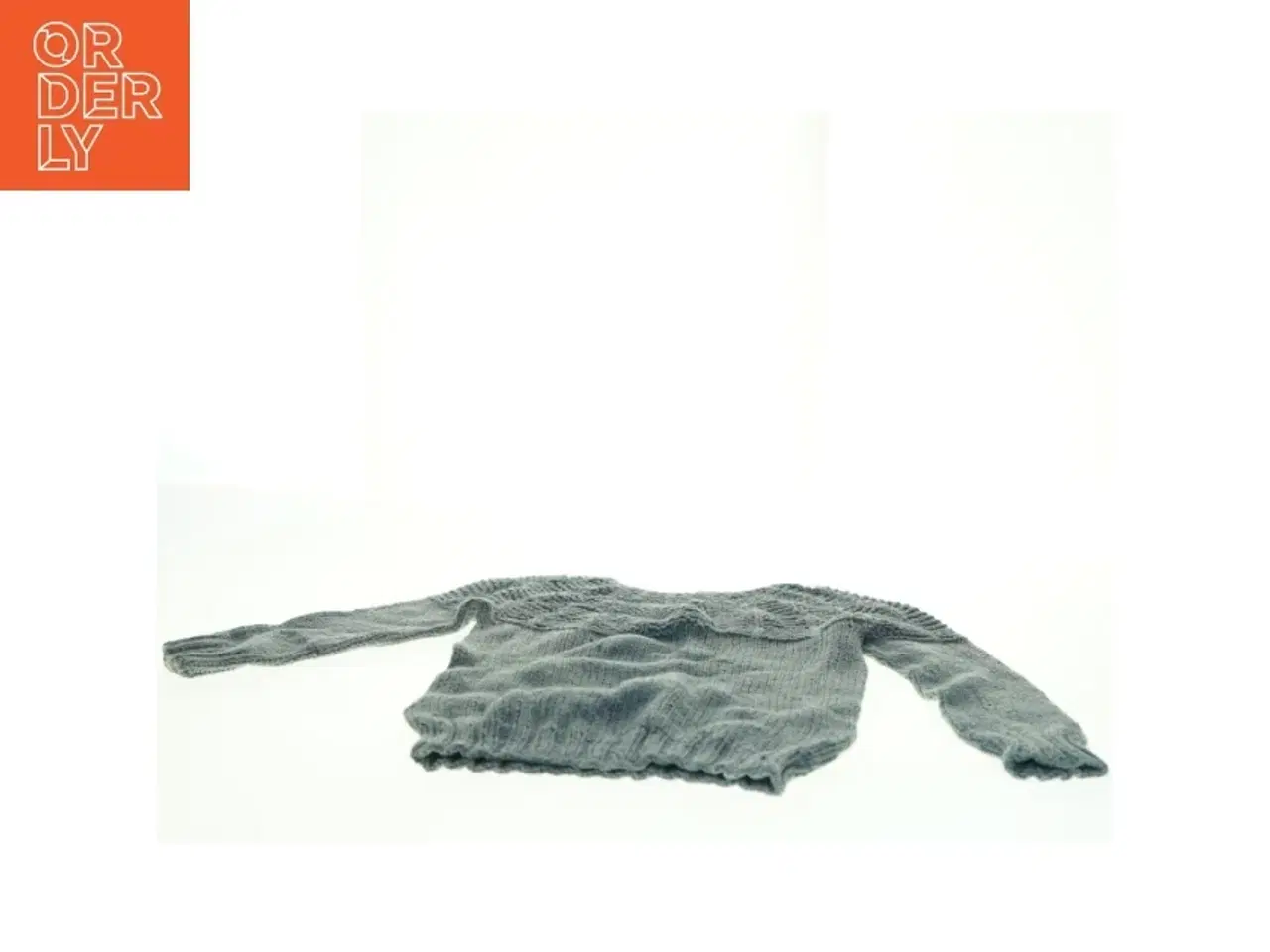 Billede 3 - Grå håndstrikket uld-sweater (str. 30 x 37 cm ærme 23 cm)