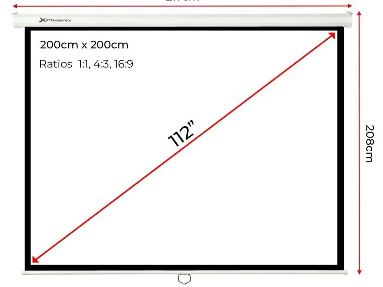 Billede 3 - Phoenix PH200 projektorlærred 112" foldbart