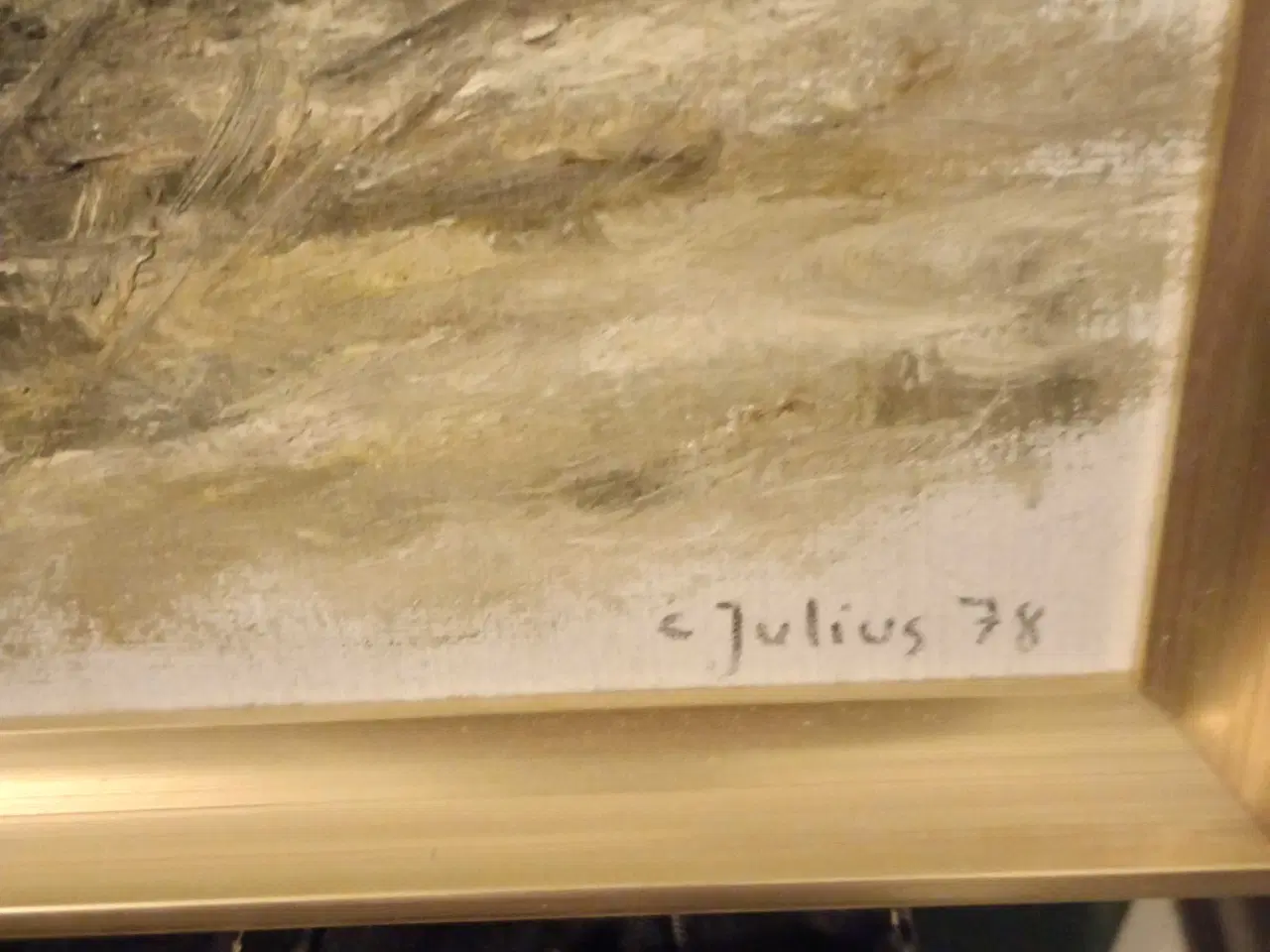 Billede 2 - Flot motiv, af båd i vandet . Kunstneren C,Julius.