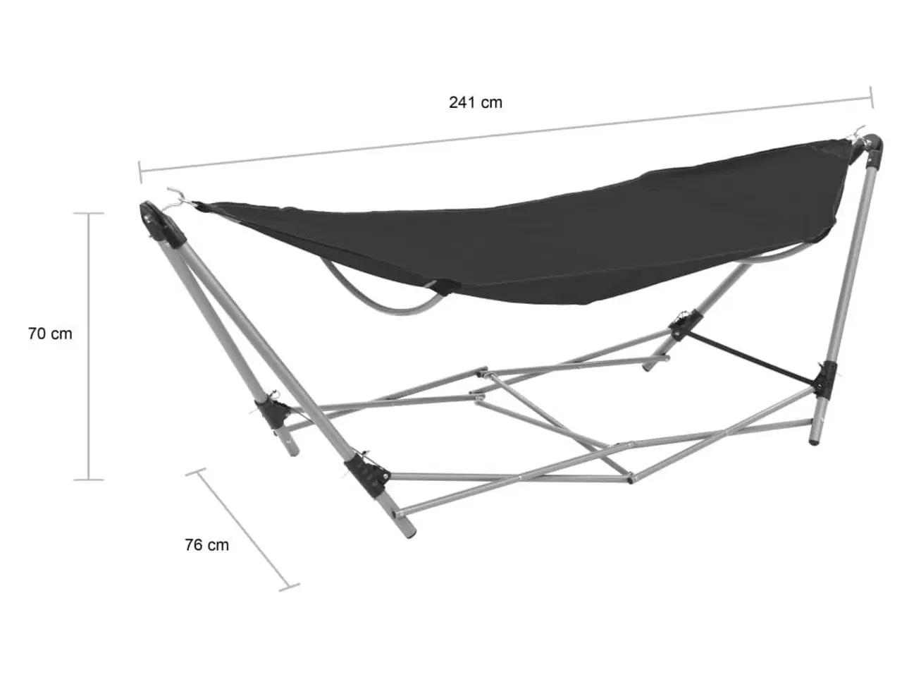 Billede 10 - Hængekøje med foldbart stativ sort