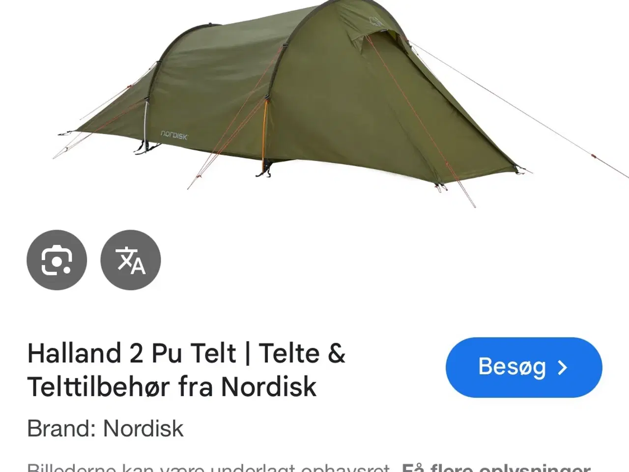 Billede 2 - noridsk halland 2 pu telt