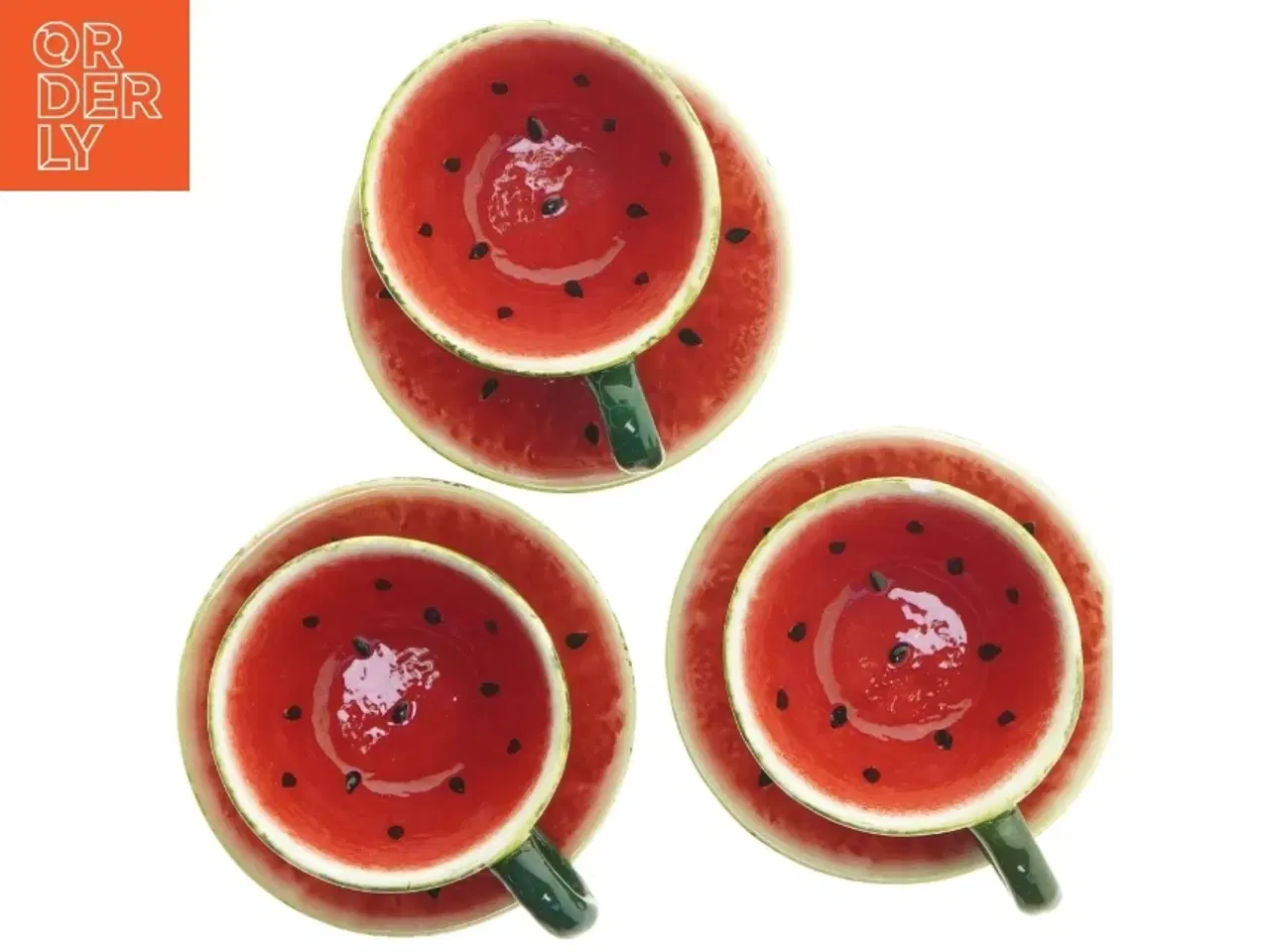 Billede 2 - Sæt af kopper med underkopper (str. Ø 9,5 cm og ø 13 cm)