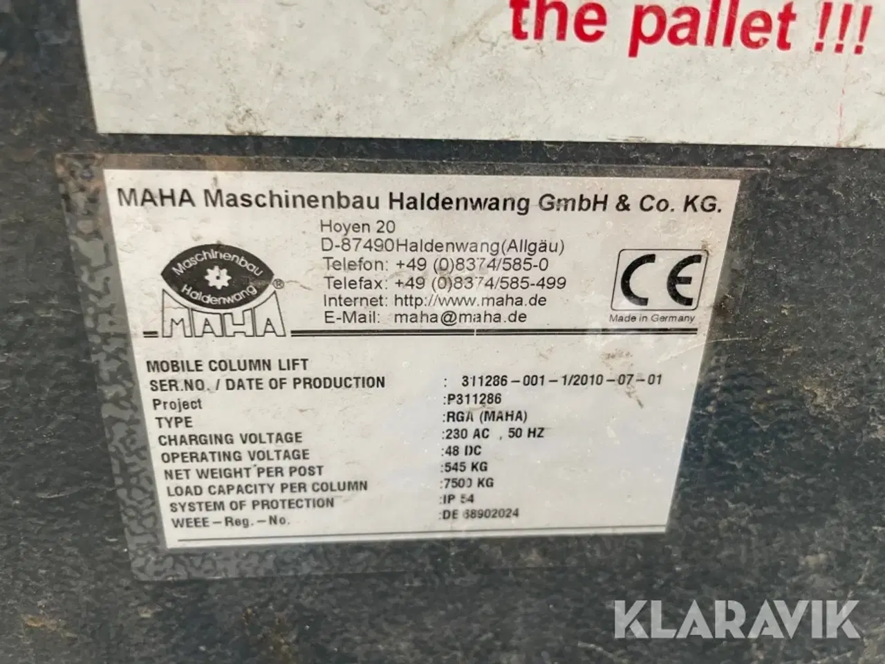 Billede 5 - 4-søjlet mobil lift Maha RGA til lastbil