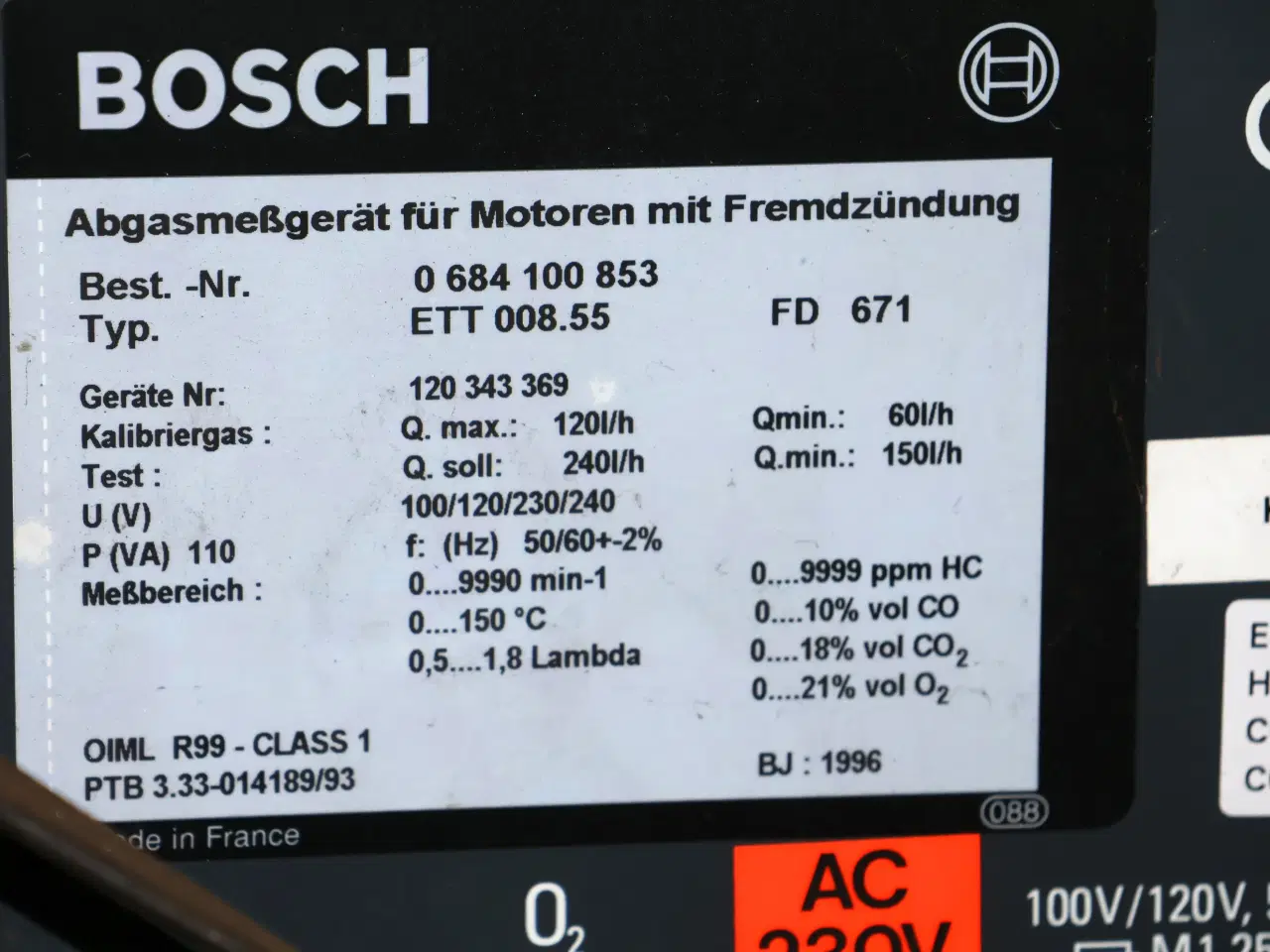 Billede 7 - Bosch 4 gas-tester og Bosch Mot 151 tester