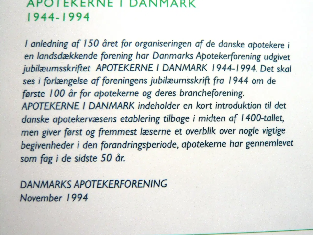Billede 2 - Apotekerne i Danmark - 1944-1994