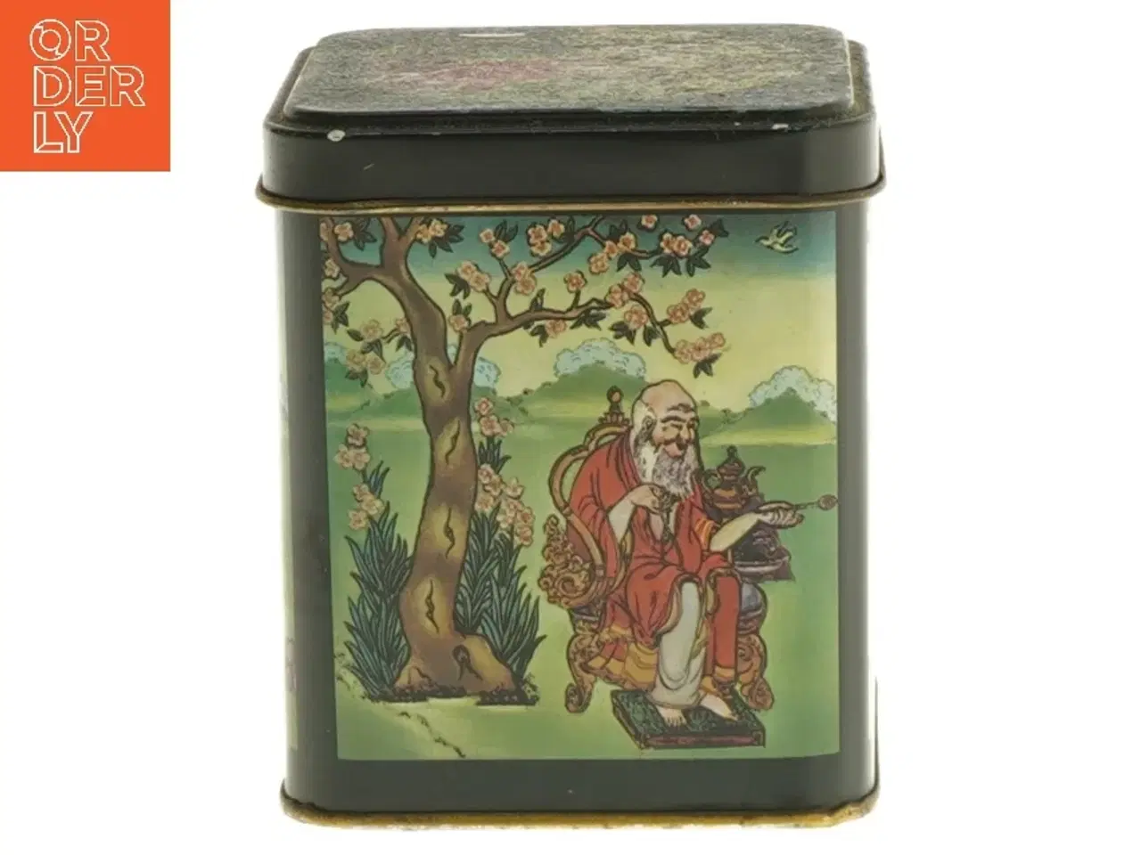 Billede 1 - Dekorativ blikdåse med motiver (str. 8x9 cm)