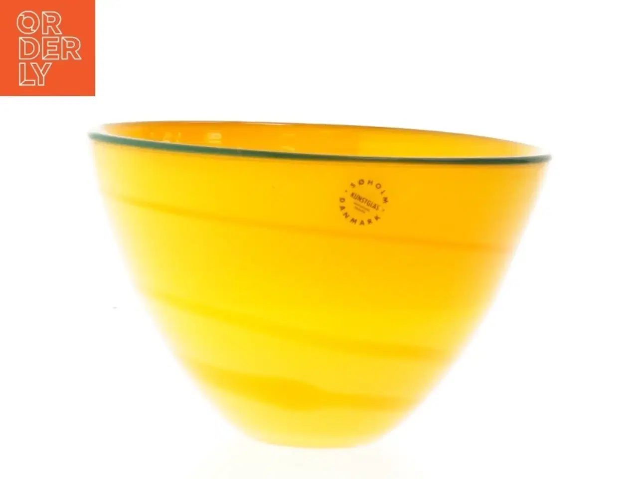 Billede 1 - Skål i farvet glas fra Søholm (str. Ø 15,5 cm)