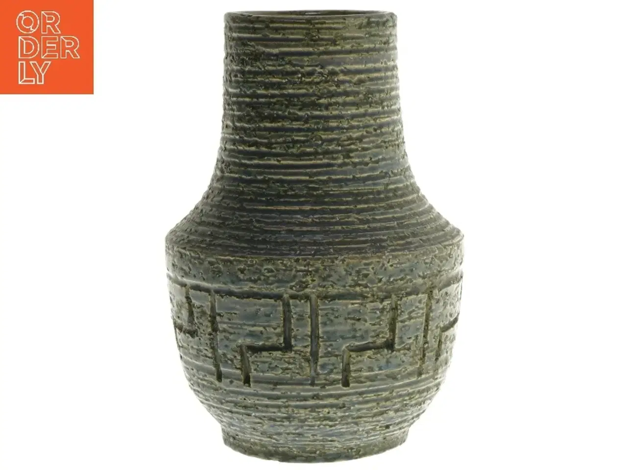 Billede 1 - Keramisk vase fra ANF (str. Ø 7,5 cm længde 19 cm)