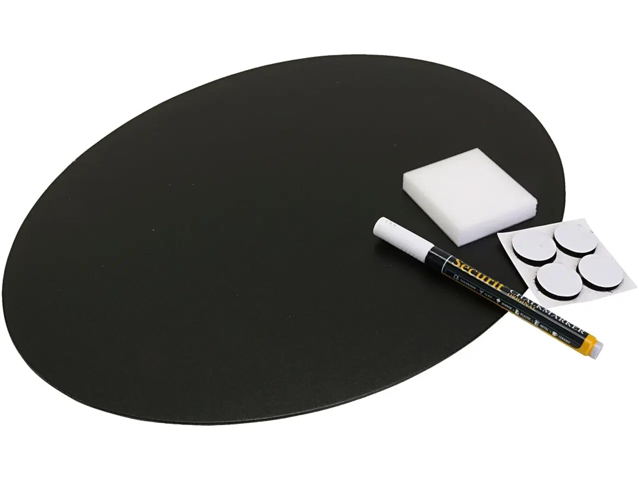 Billede 1 - Oval Udendørs Tavle 47x32 cm - Kreativ Leg for Børn