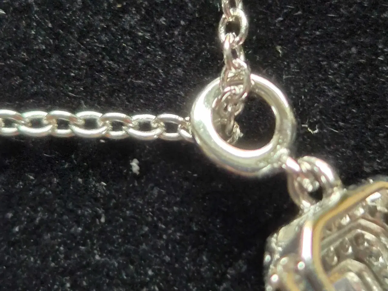 Billede 6 - Ny smuk sølvhalskæde med vedhæng med zirkoner