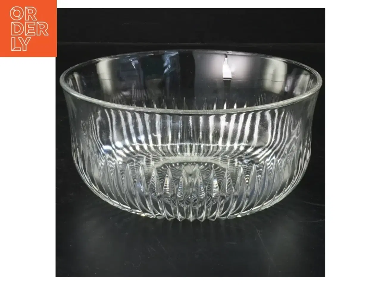 Billede 1 - Glas skål med mønster (str. Ø 17 cm)