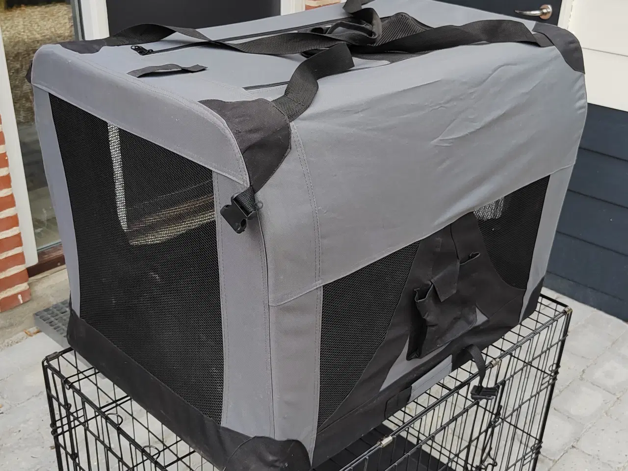 Billede 2 - Transportbur Foldbar XL 81,3x58,4x58 cm grå