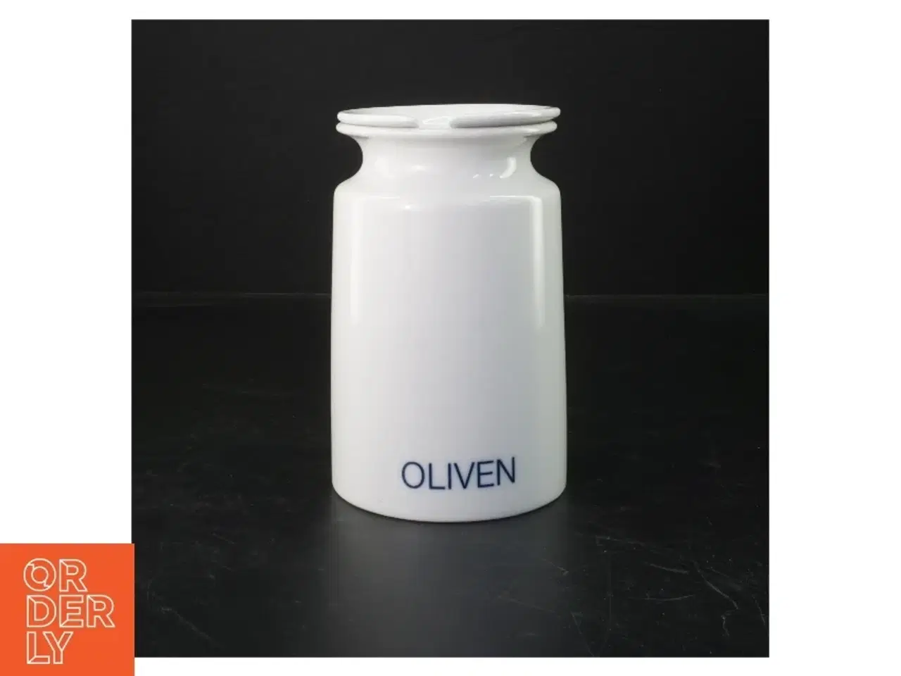 Billede 1 - hvid porcelæn oliven opbevaringskrukke fra Ole Palsby (str. 16 cm)