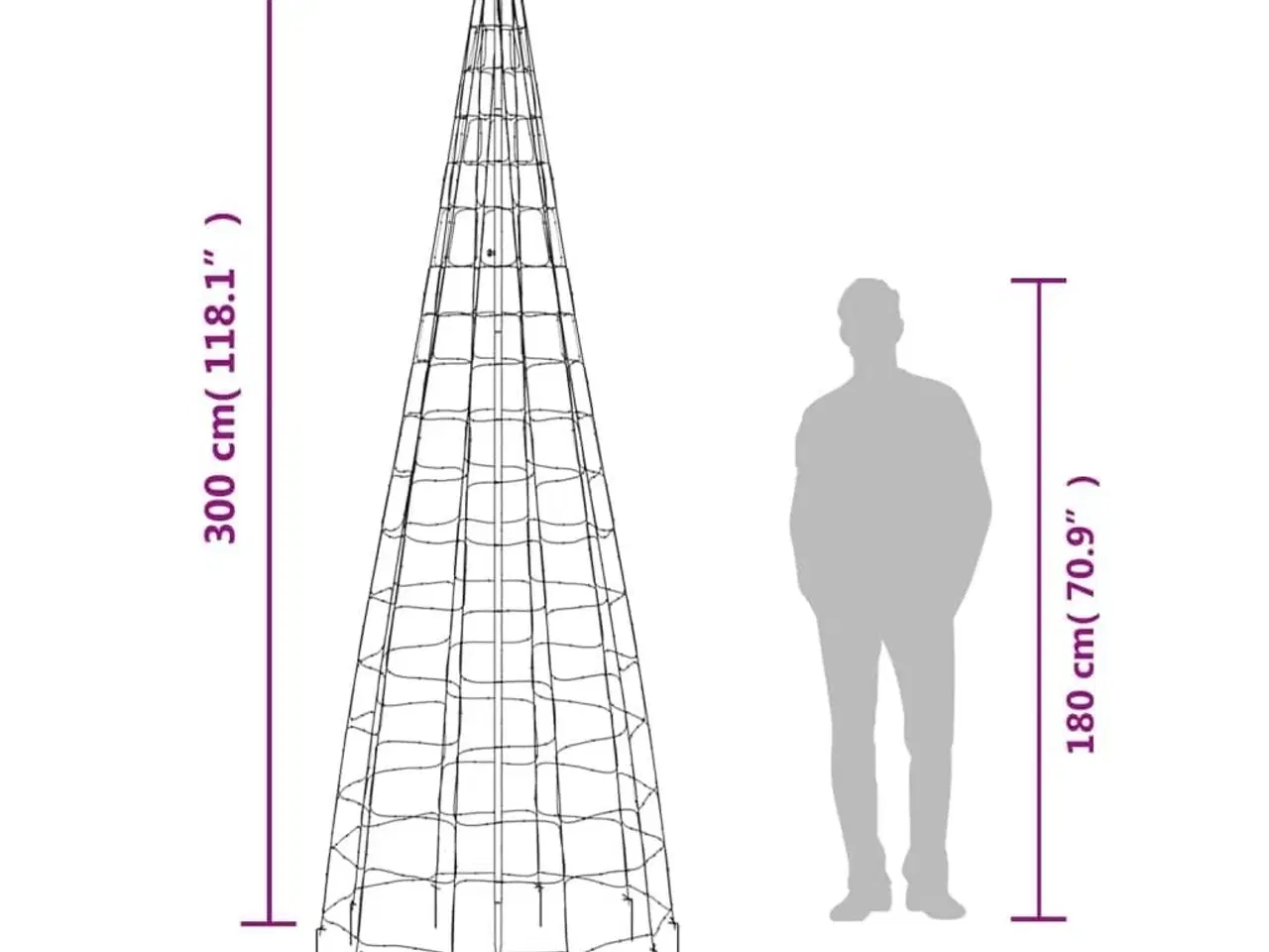 Billede 10 - Lysende juletræ med spyd 570 LED'er 300 cm varmt hvidt lys