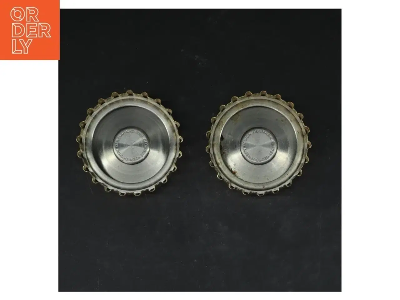 Billede 2 - Messinglysestage i flasketop design fra Georg Jensen (str. Ø 7 cm. 2 styk)