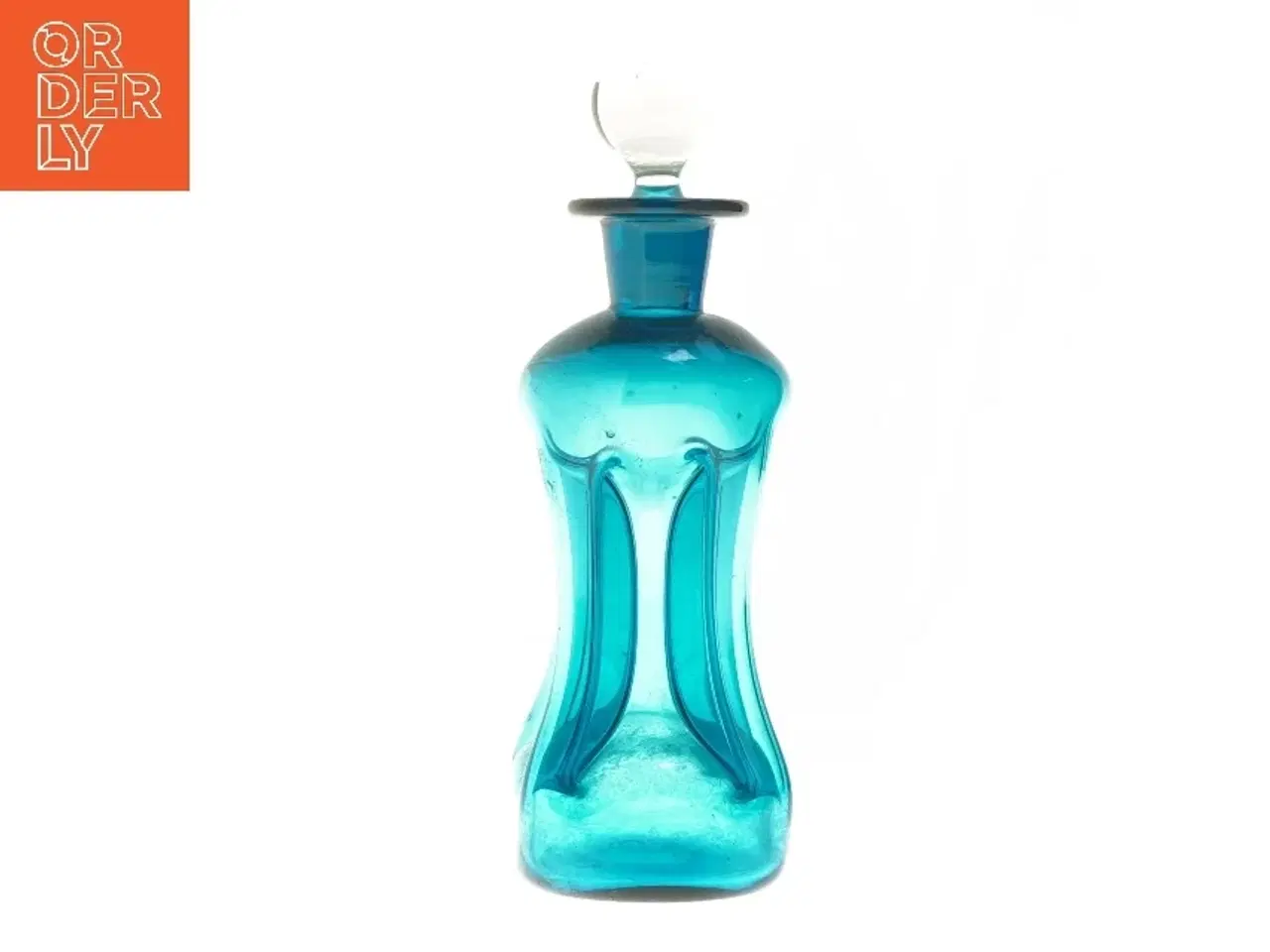 Billede 3 - Blå klukflaske med prop (str. 23x7,5x7,5 cm)