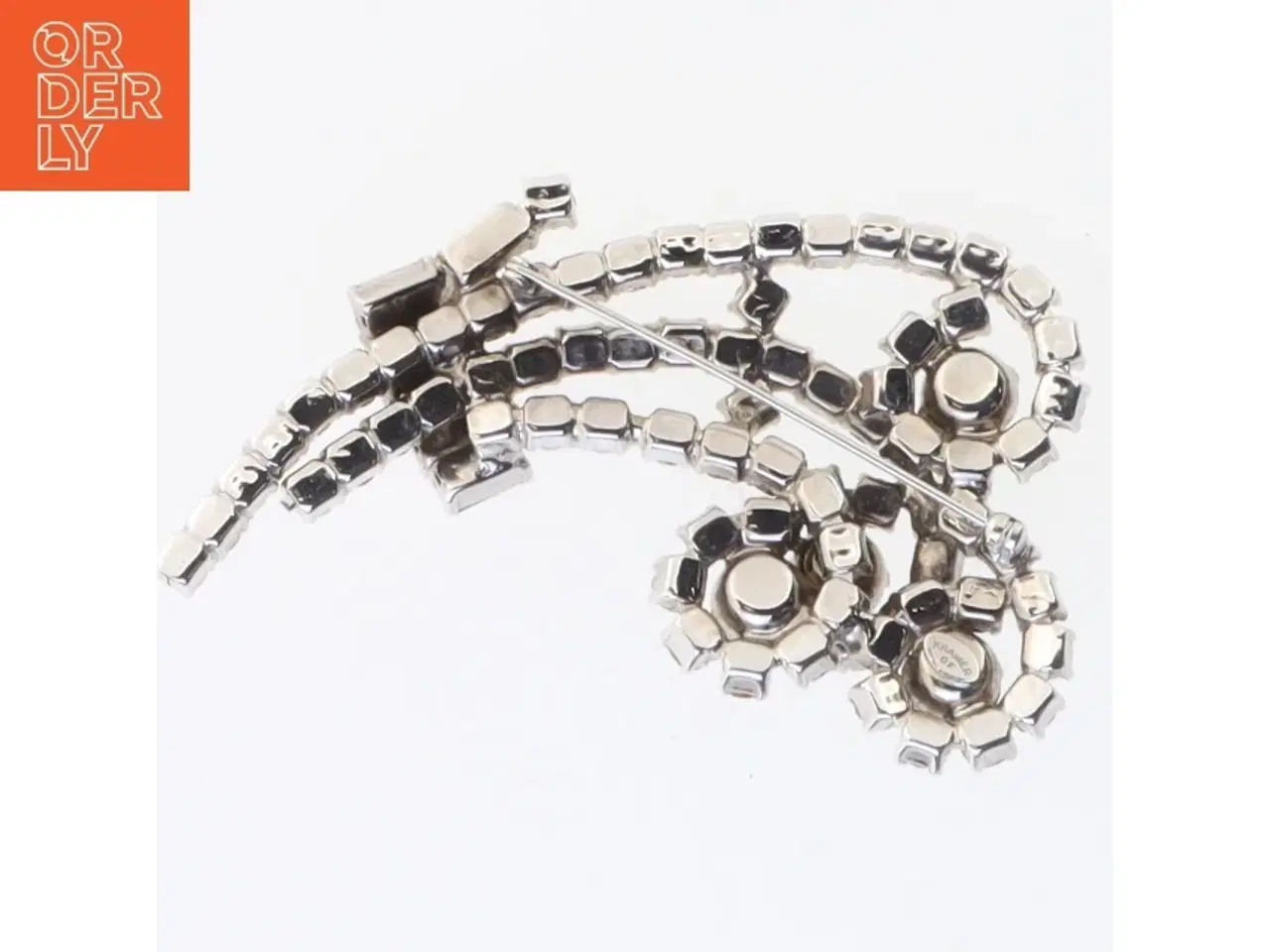 Billede 3 - Vintage broche med strass (str. 5x8 cm)