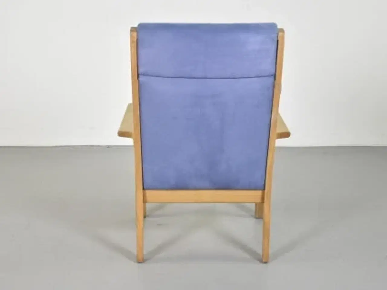 Billede 3 - Wegner lænestol med blåt polster og stel i eg