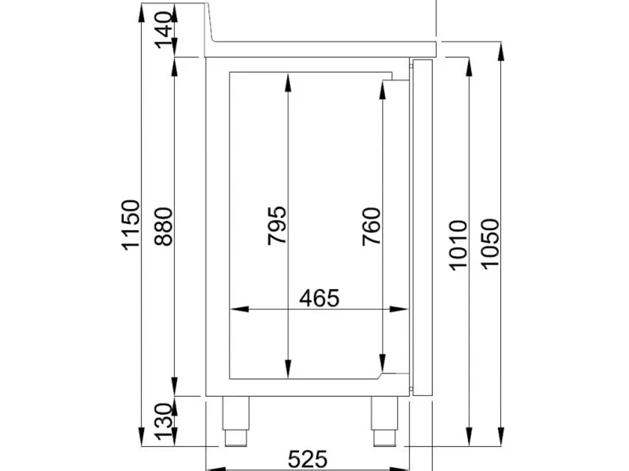 Billede 2 - Kølebord – med 3 døre - 632 liter