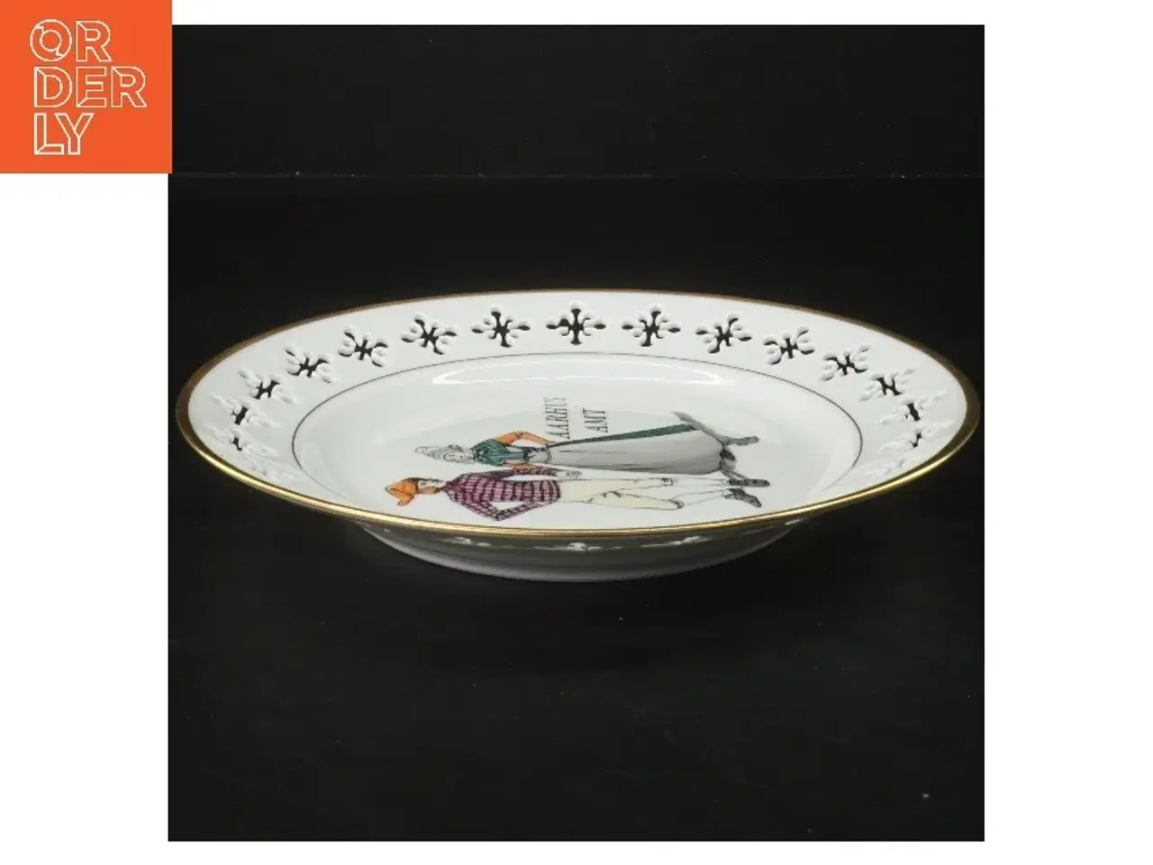 Billede 2 - Dekorativ tallerken med dansk folkedans motiv fra B&G Porcelæn (str. Ø 22 cm)