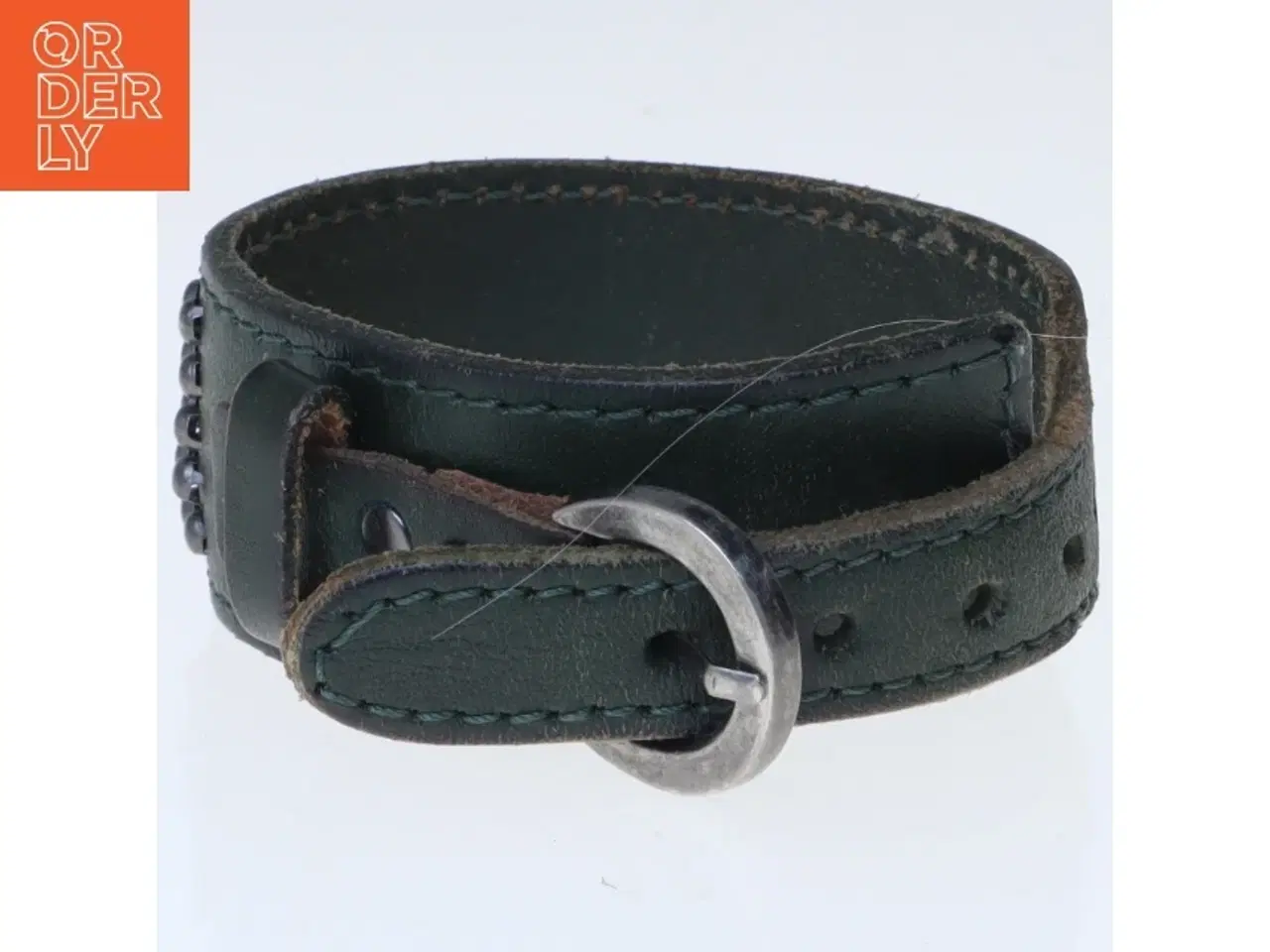 Billede 2 - Læderarmbånd med nitter (str. Ø 9 cm)