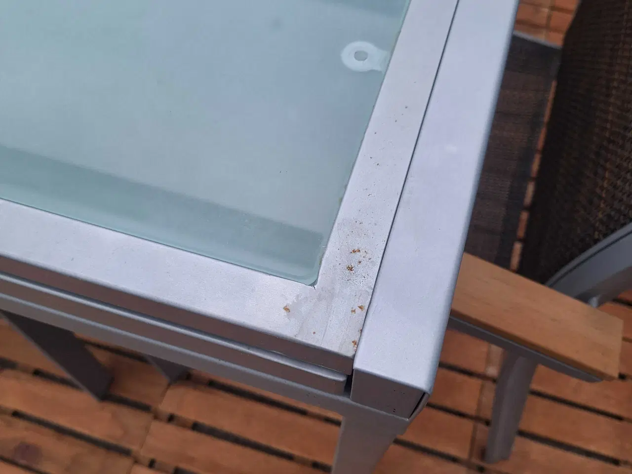 Billede 2 - Havespisebord i letmetal og glas