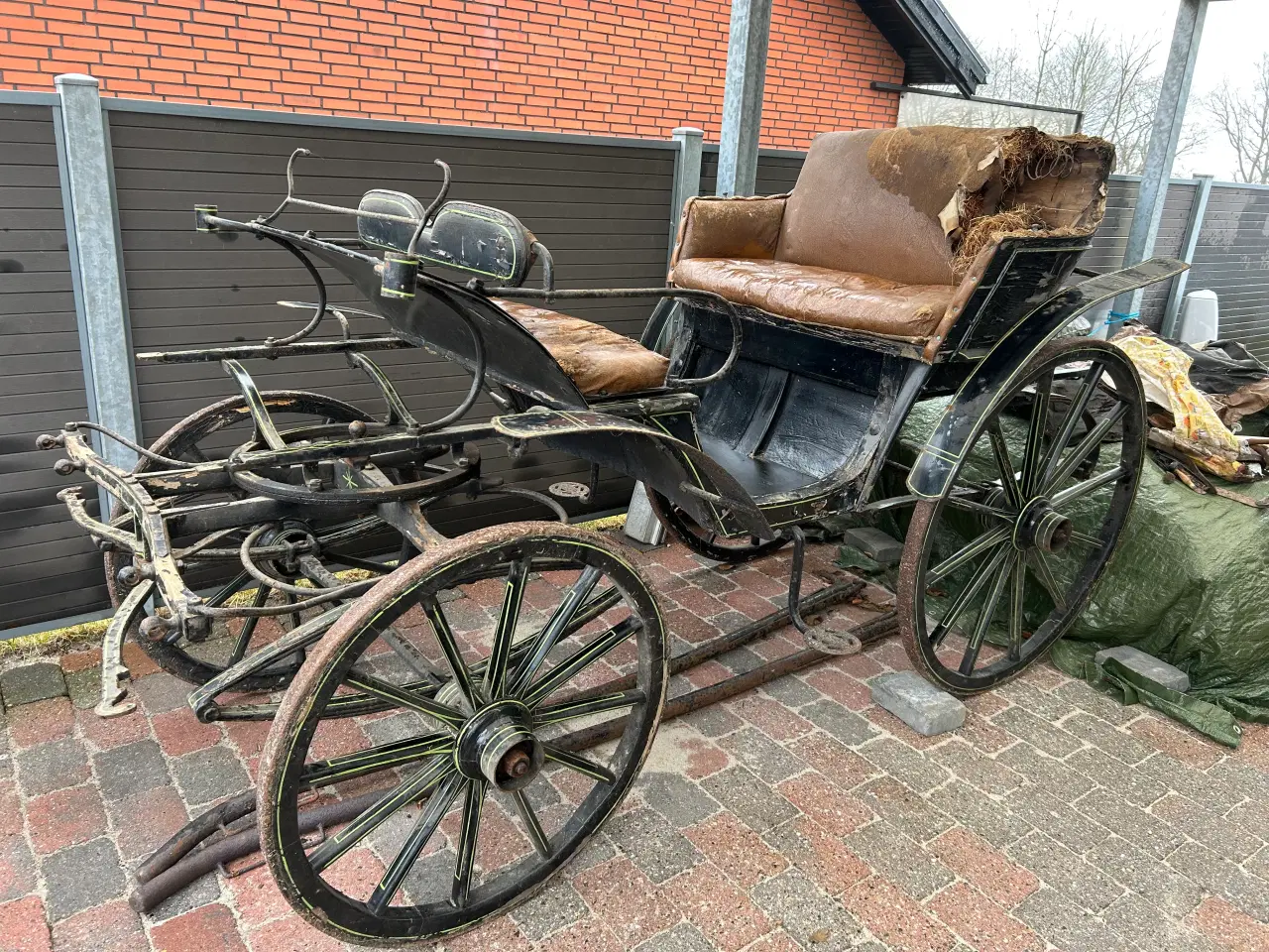 Billede 1 - Gammel hestevogn 