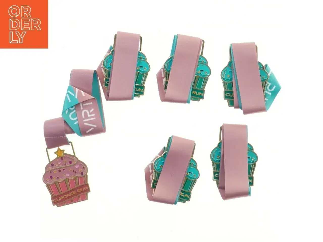 Billede 1 - Løbsmedaljer med bånd (str. 6 stk cm)