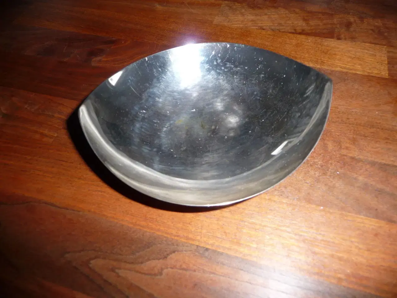 Billede 1 - sølv plet skål, lidt oval, 2 spis kanter