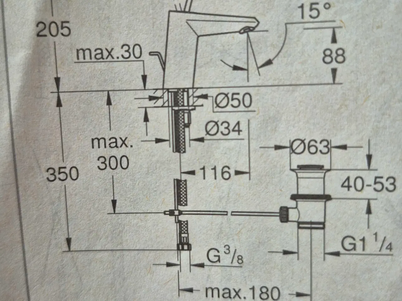 Billede 10 - Grohe blandingsbatteri I hvidt NYT