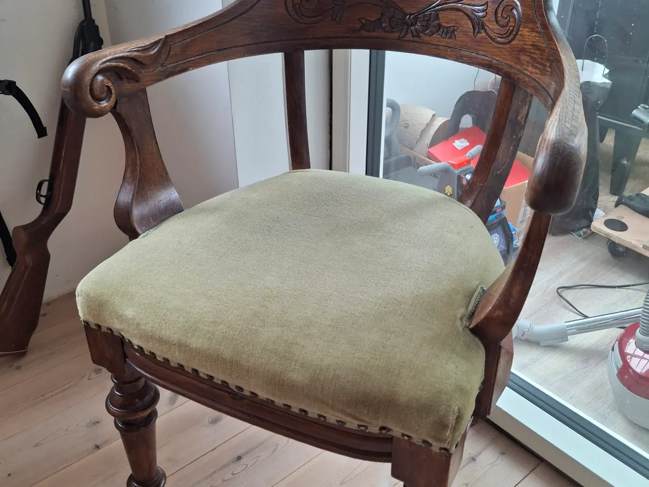 Billede 4 - 2 læder-øre-klapstole