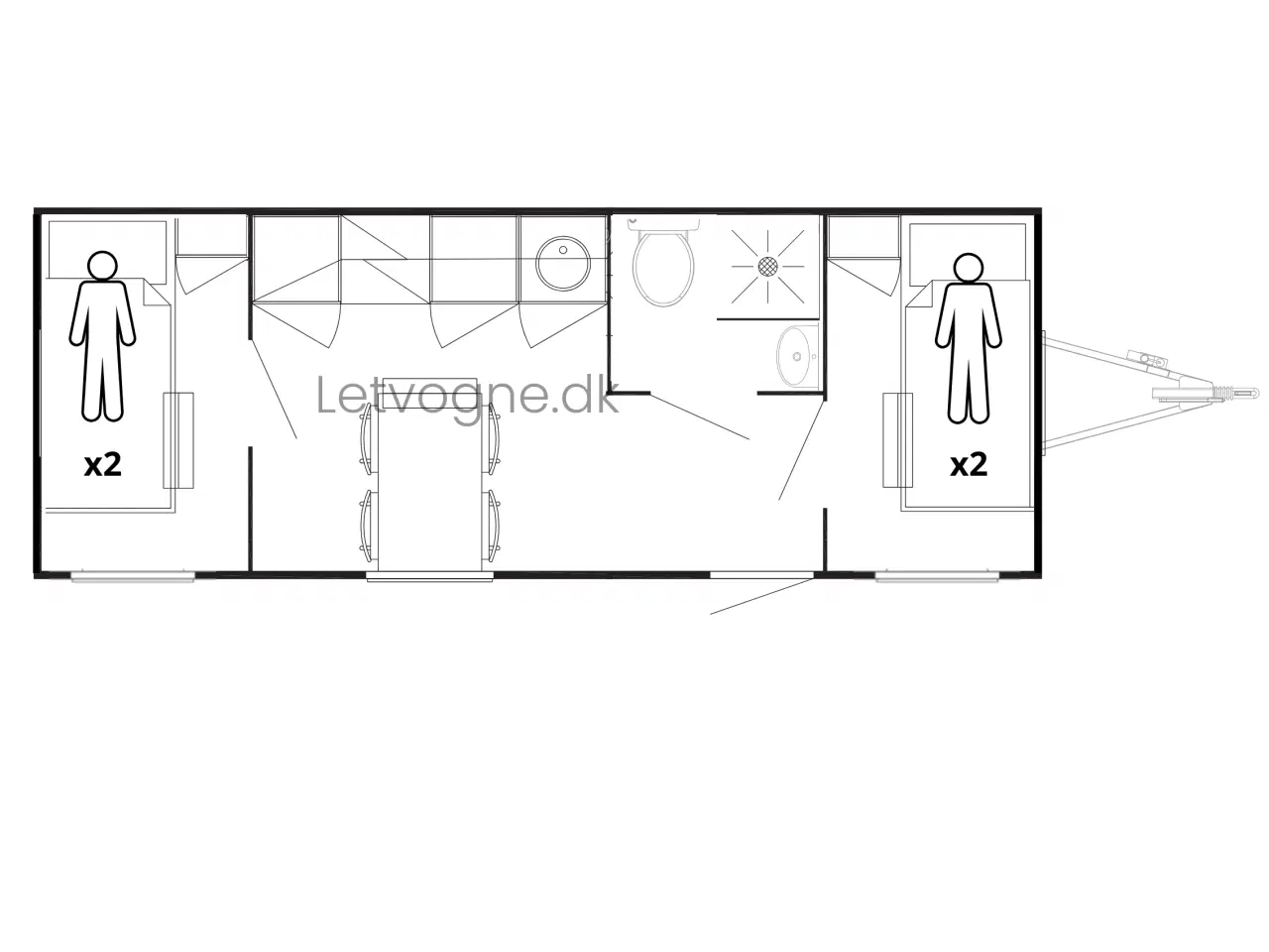Billede 2 - Beboelsesvogn 4 personers - Scanvogn 730