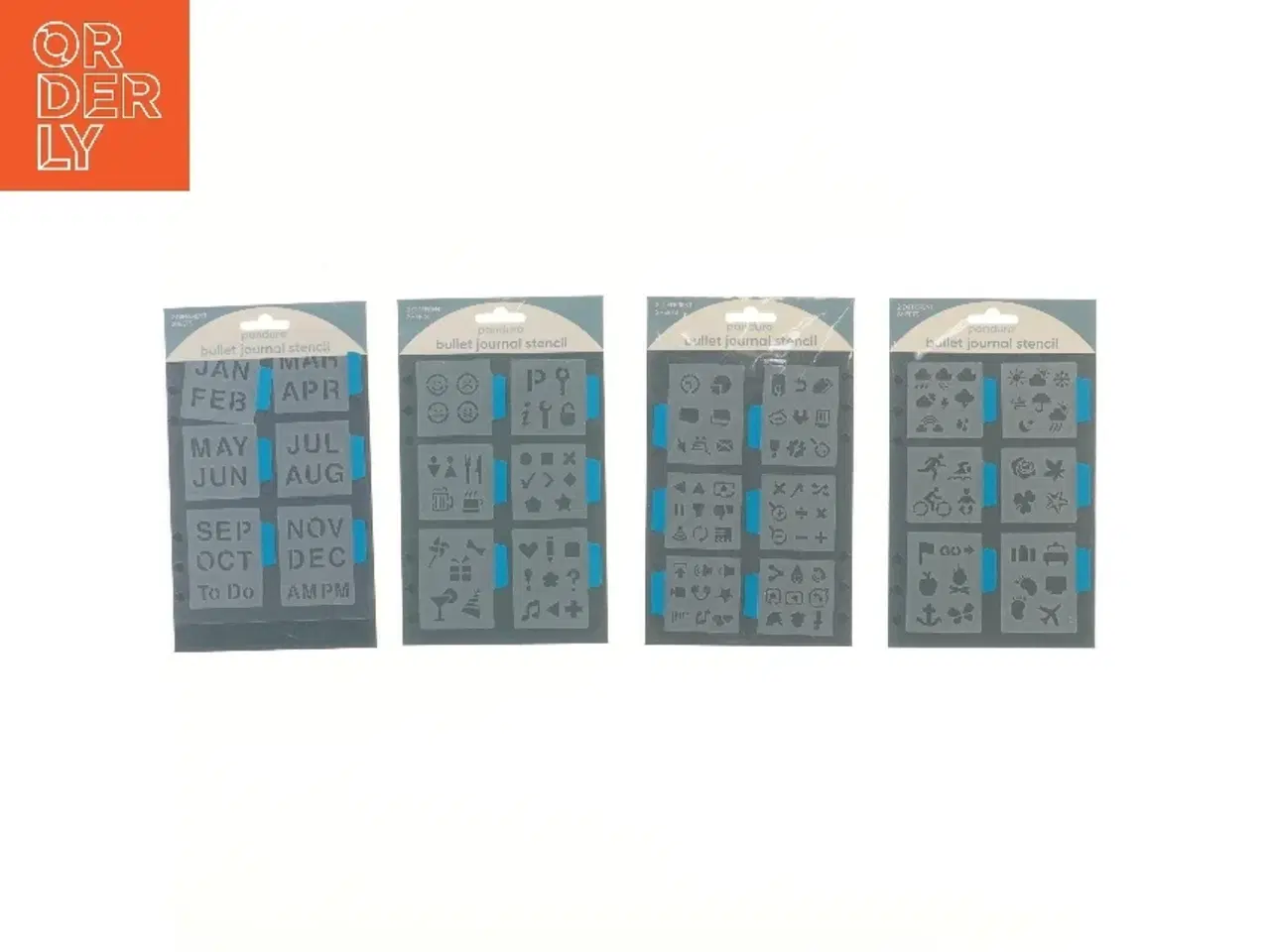 Billede 1 - Bullet journal stencils 4 stk fra Panduro (str. 4 stk 21x13 cm)