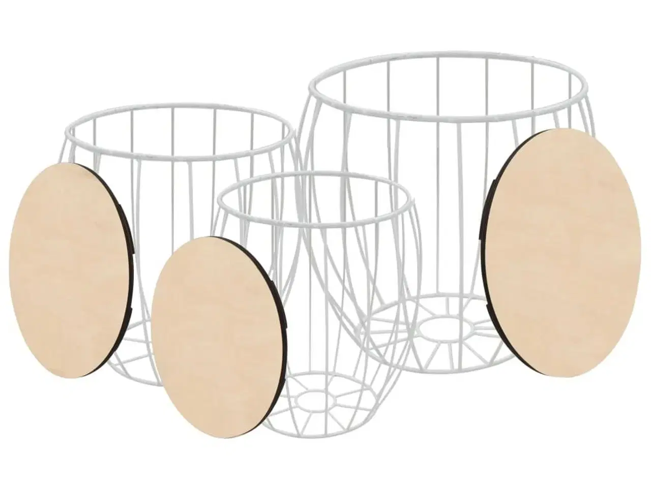 Billede 3 - Sofabordssæt i 3 dele poppelkrydsfinér jern