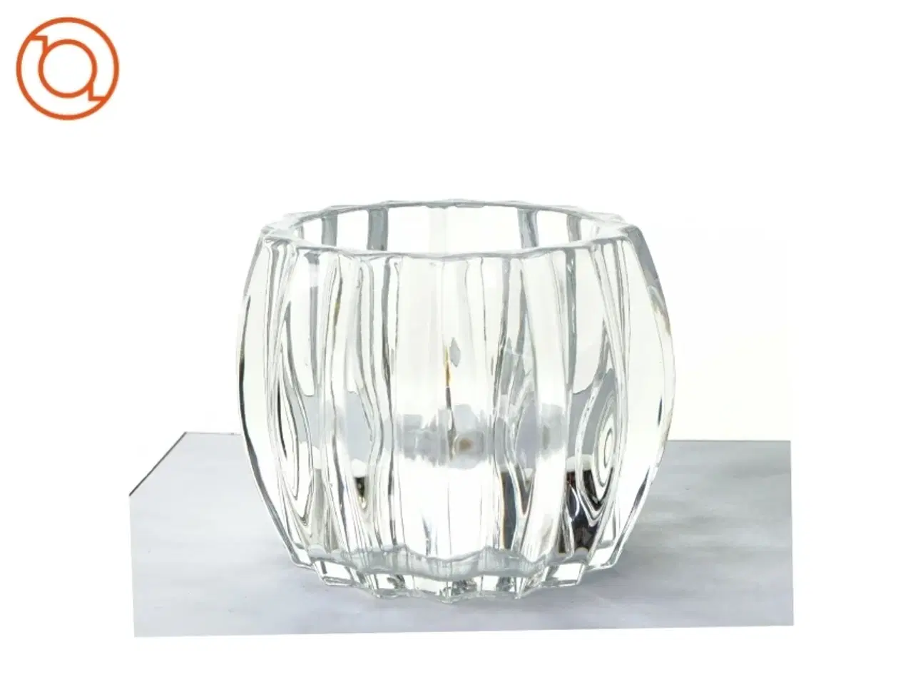 Billede 1 - Lysestage i glas til fyrfadslys (str. 8 går i 9 cm)