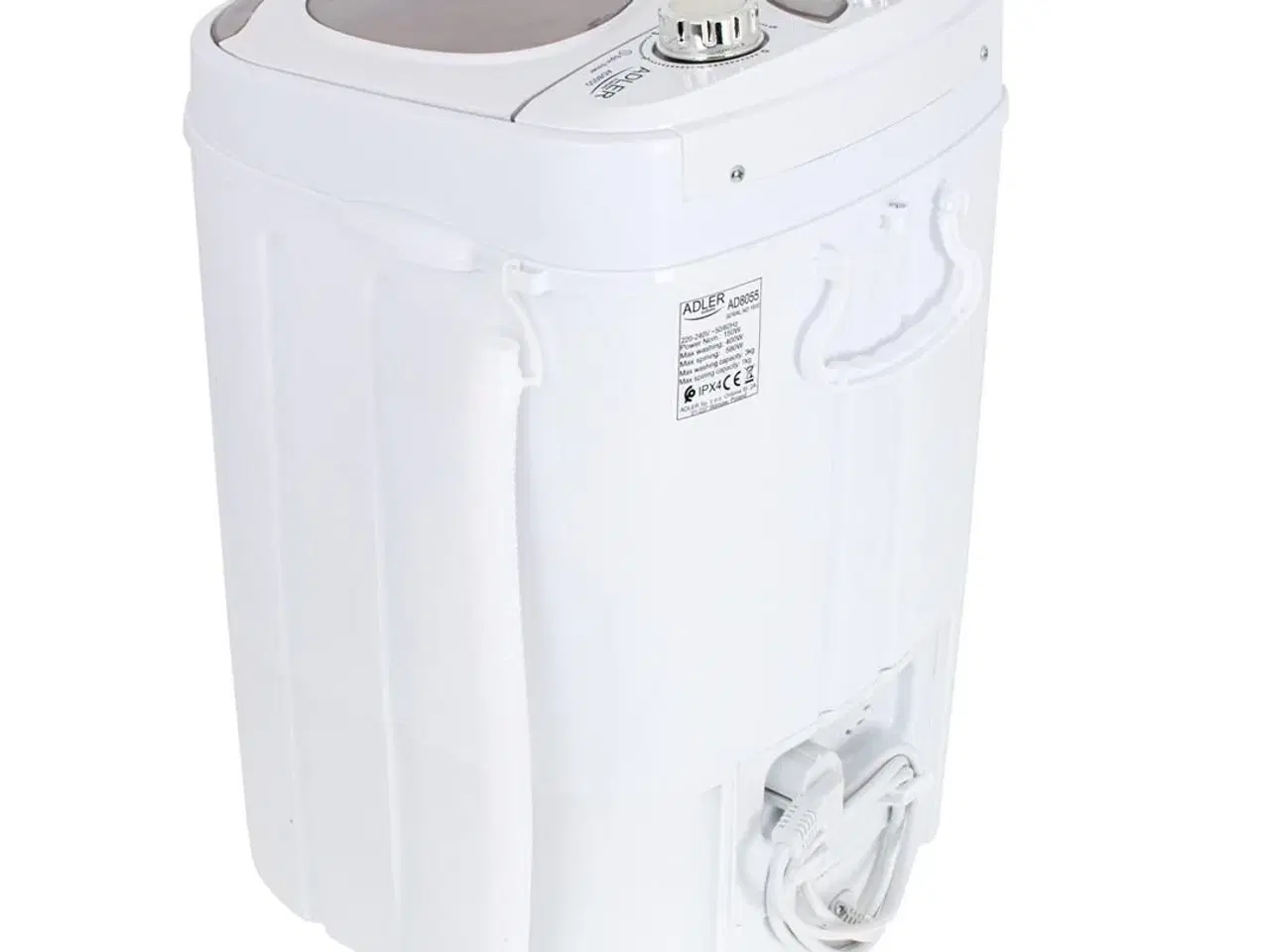 Billede 9 - Vaskemaskine topbetjent 3 kg – Adler AD 8055, creme/hvid