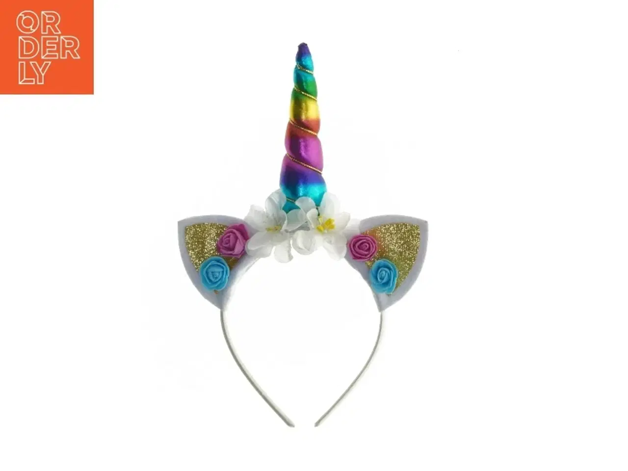 Billede 1 - Unicorn hårbøjle med blomster (str. 27 cm)