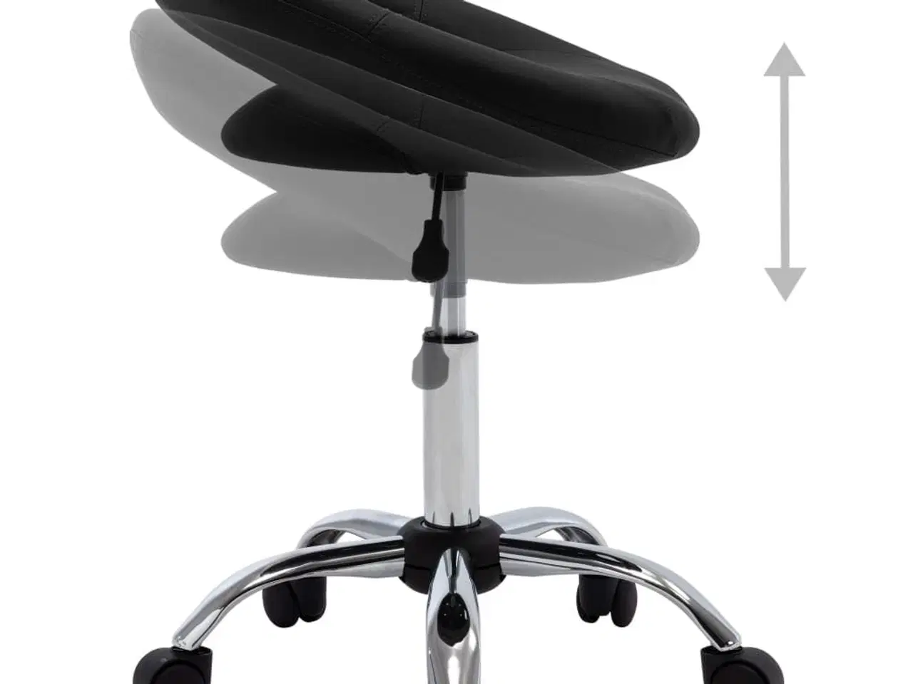 Billede 4 - Arbejdsstol med hjul kunstlæder sort