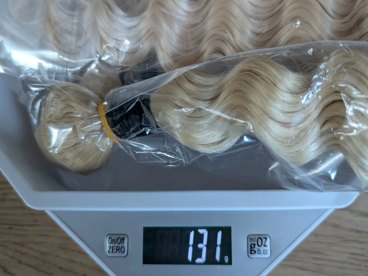 Billede 5 - Human hair 76 cm. Blond Deep wave.