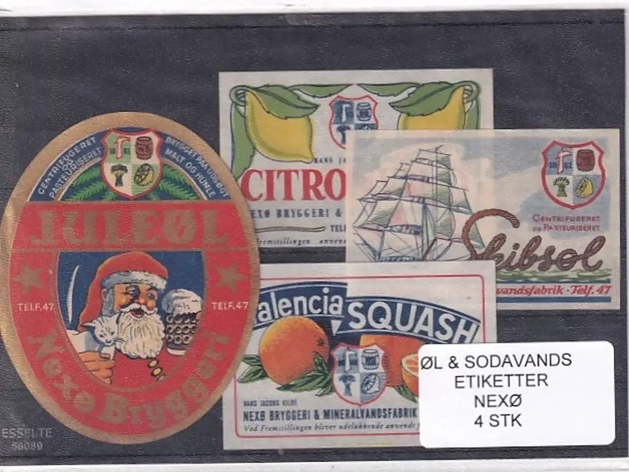 Billede 1 - Øl og Sodavands Etiketter - Nexø - 4 Stk.