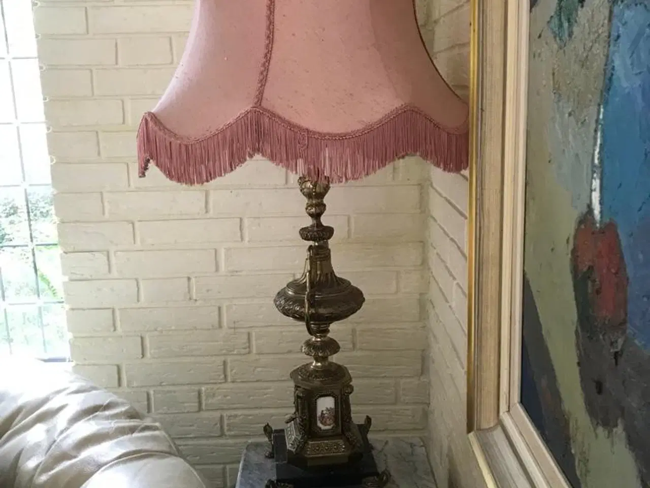 Billede 4 - Antik unik messing bordlampe