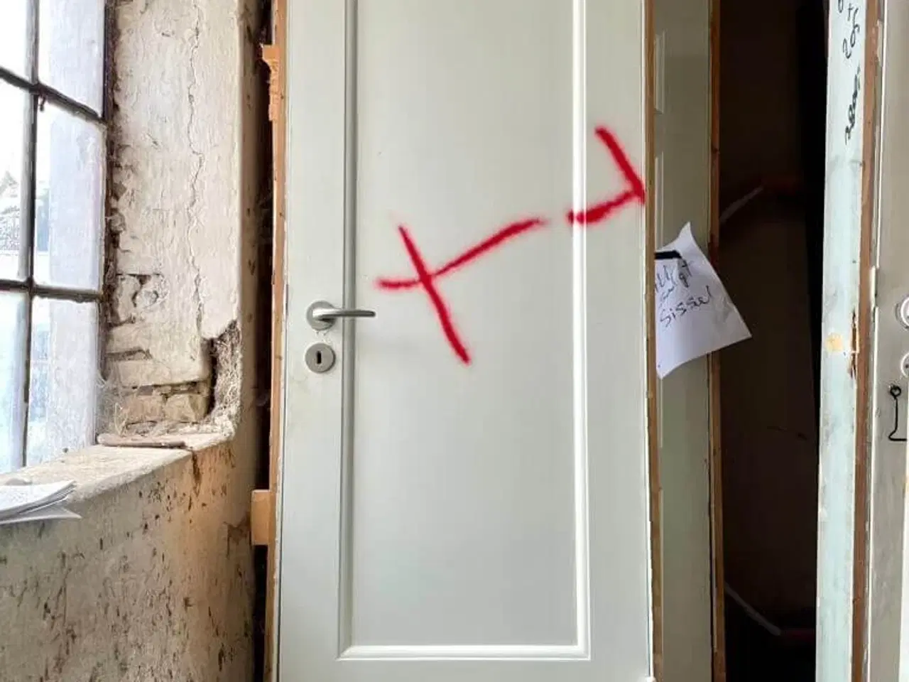 Billede 1 - Smal funkisdør m. karm og bundstykke