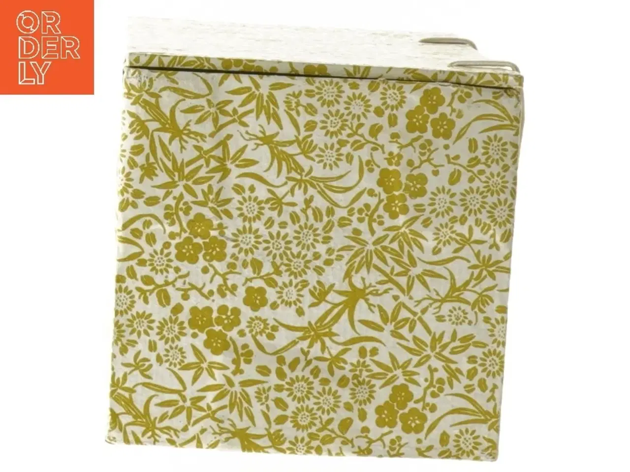 Billede 4 - Dekorativ kasse i gul blomstermønster (str. 14,5x10x10 cm)